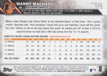 2016 Topps - Purple #175 Manny Machado Back