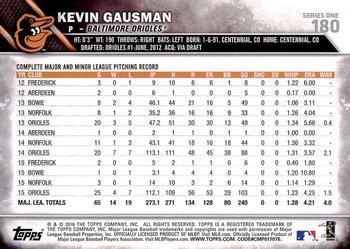 2016 Topps - Purple #180 Kevin Gausman Back