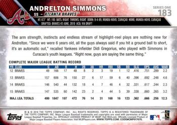 2016 Topps - Purple #183 Andrelton Simmons Back