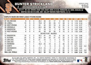 2016 Topps - Purple #196 Hunter Strickland Back