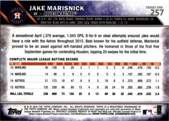 2016 Topps - Purple #257 Jake Marisnick Back