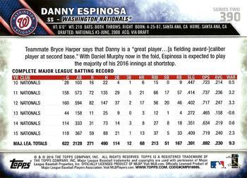 2016 Topps - Purple #390 Danny Espinosa Back