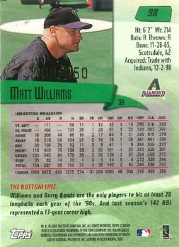 2000 Stadium Club - First Day Issue #98 Matt Williams Back