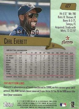 2000 Stadium Club - First Day Issue #127 Carl Everett Back