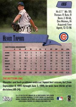 2000 Stadium Club - First Day Issue #186 Kevin Tapani Back