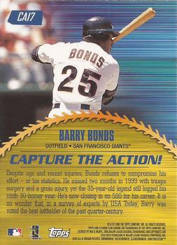 2000 Stadium Club Chrome - Capture the Action #CA17 Barry Bonds  Back