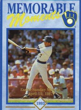 1993 Sentry Milwaukee Brewers Memorable Moments #NNO Dale Sveum Front