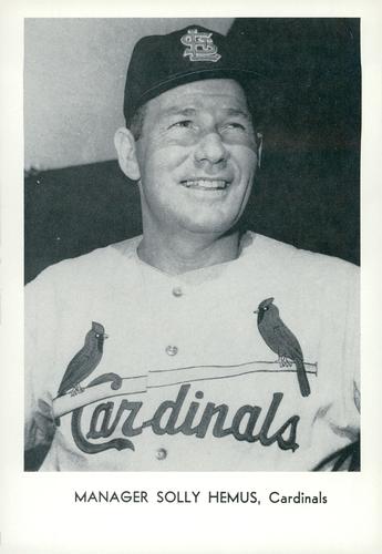1961 Sports Service St. Louis Cardinals Set A #NNO Solly Hemus Front