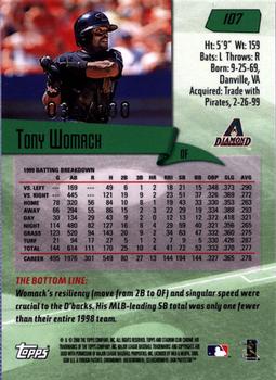 2000 Stadium Club Chrome - First Day Issue #107 Tony Womack  Back