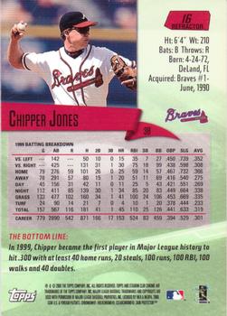 2000 Stadium Club Chrome - Refractors #16 Chipper Jones  Back