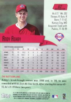 2000 Stadium Club Chrome - Refractors #62 Andy Ashby  Back