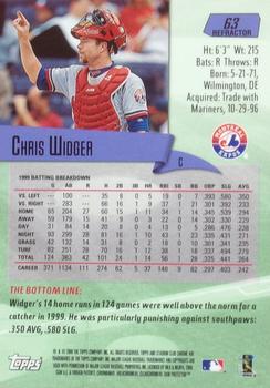 2000 Stadium Club Chrome - Refractors #63 Chris Widger  Back