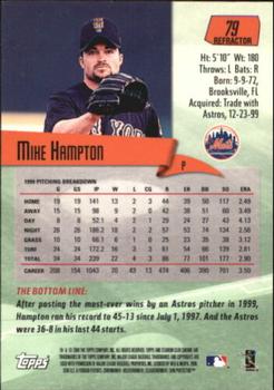 2000 Stadium Club Chrome - Refractors #79 Mike Hampton  Back
