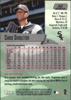 2000 Stadium Club Chrome - Refractors #143 Chris Singleton  Back