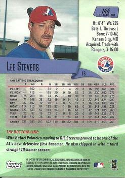 2000 Stadium Club Chrome - Refractors #144 Lee Stevens  Back