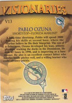 2000 Stadium Club Chrome - Visionaries #V13 Pablo Ozuna  Back