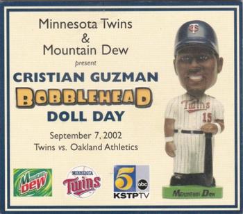 2000-09 Minnesota Twins Bobblehead Cards #NNO Cristian Guzman Front