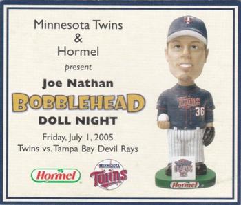 2000-09 Minnesota Twins Bobblehead Cards #NNO Joe Nathan Front