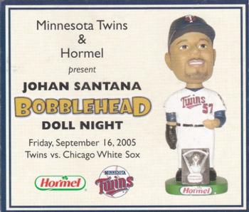 2000-09 Minnesota Twins Bobblehead Cards #NNO Johan Santana Front