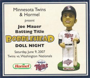 2000-09 Minnesota Twins Bobblehead Cards #NNO Joe Mauer Front