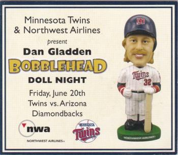 2000-09 Minnesota Twins Bobblehead Cards #NNO Dan Gladden Front