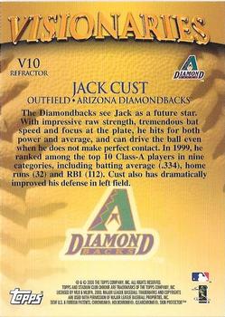 2000 Stadium Club Chrome - Visionaries Refractors #V10 Jack Cust  Back