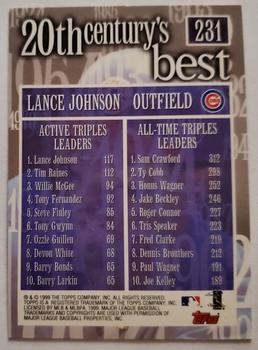2000 Topps - 20th Century Best Sequential #CB3 Lance Johnson Back