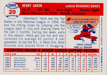 2000 Topps - Hank Aaron Autographs #4 Hank Aaron Back
