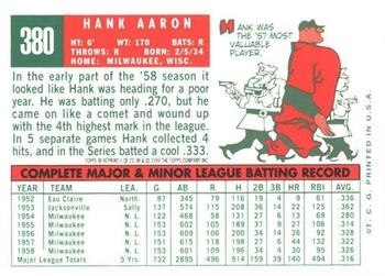 2000 Topps - Hank Aaron Autographs #6 Hank Aaron Back