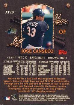 2000 Topps - All-Topps #AT20 Jose Canseco Back