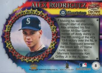 1998 Pacific Crown Royale - All-Stars #8 Alex Rodriguez Back