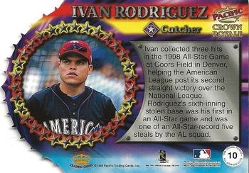 1998 Pacific Crown Royale - All-Stars #10 Ivan Rodriguez Back