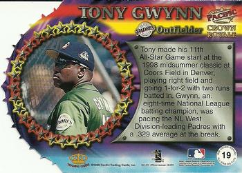 1998 Pacific Crown Royale - All-Stars #19 Tony Gwynn Back