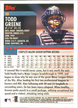 2000 Topps - Home Team Advantage #9 Todd Greene Back