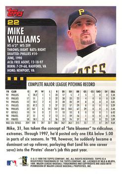 2000 Topps - Home Team Advantage #22 Mike Williams Back