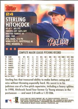 2000 Topps - Home Team Advantage #24 Sterling Hitchcock Back
