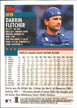 2000 Topps - Home Team Advantage #29 Darrin Fletcher Back