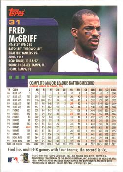 2000 Topps - Home Team Advantage #31 Fred McGriff Back