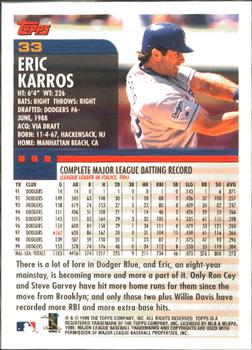 2000 Topps - Home Team Advantage #33 Eric Karros Back