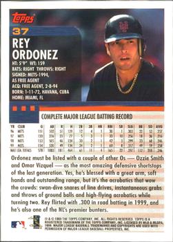 2000 Topps - Home Team Advantage #37 Rey Ordonez Back