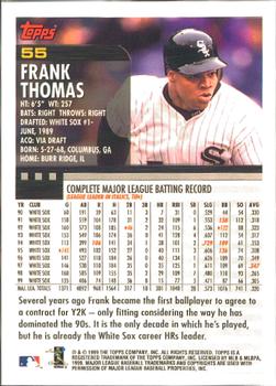 2000 Topps - Home Team Advantage #55 Frank Thomas Back