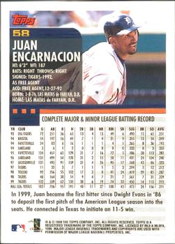 2000 Topps - Home Team Advantage #58 Juan Encarnacion Back
