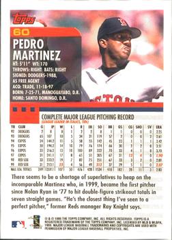 2000 Topps - Home Team Advantage #60 Pedro Martinez Back