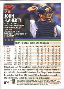 2000 Topps - Home Team Advantage #75 John Flaherty Back