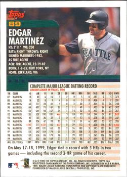 2000 Topps - Home Team Advantage #89 Edgar Martinez Back