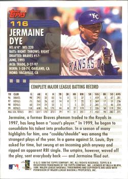 2000 Topps - Home Team Advantage #116 Jermaine Dye Back