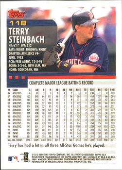 2000 Topps - Home Team Advantage #118 Terry Steinbach Back
