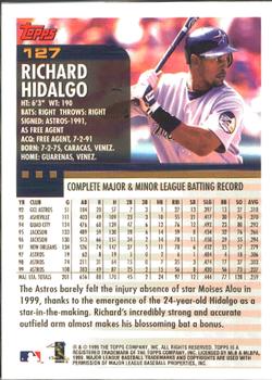 2000 Topps - Home Team Advantage #127 Richard Hidalgo Back