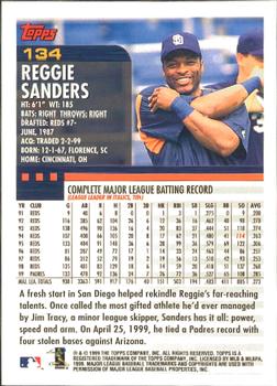 2000 Topps - Home Team Advantage #134 Reggie Sanders Back