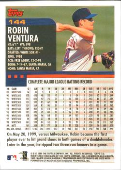 2000 Topps - Home Team Advantage #144 Robin Ventura Back